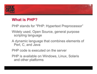 DPC2007 CodeGear, Delphi For PHP (Pawel Glowacki)