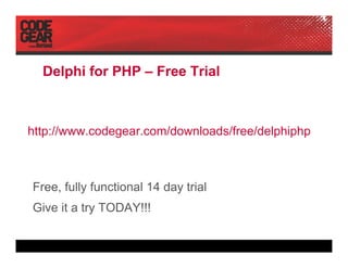 DPC2007 CodeGear, Delphi For PHP (Pawel Glowacki)