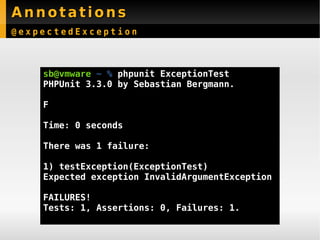 New Features PHPUnit 3.3 - Sebastian Bergmann