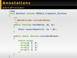 New Features PHPUnit 3.3 - Sebastian Bergmann