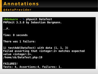 New Features PHPUnit 3.3 - Sebastian Bergmann