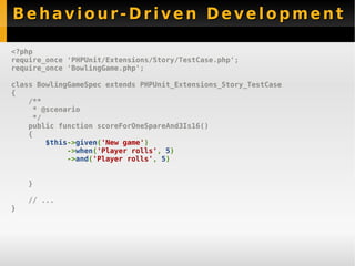 New Features PHPUnit 3.3 - Sebastian Bergmann