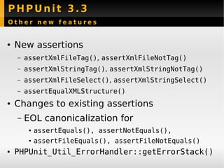 New Features PHPUnit 3.3 - Sebastian Bergmann