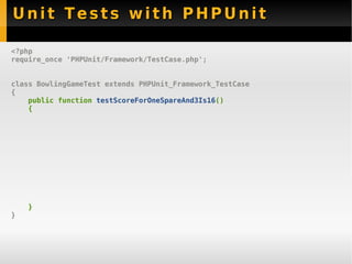 New Features PHPUnit 3.3 - Sebastian Bergmann