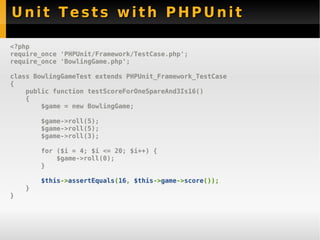 New Features PHPUnit 3.3 - Sebastian Bergmann