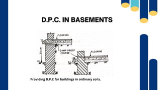 D.P.C. IN BASEMENTS
Providing D.P.C for buildings in ordinary soils.
 