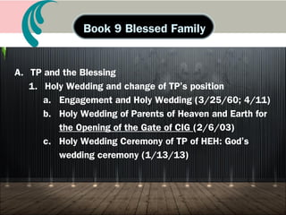 2. Foundation of Messiah after the Fall
a. Foundation of faith: Vertical relationship between God
and central figure
b. Foundation of substance: Horizontal relationship
between Cain and Abel
2. Principle of restoration of Cain (6/6/76)
3. Course of Restoration is the principle of
Recreation through the cooperation of God
and SW
 