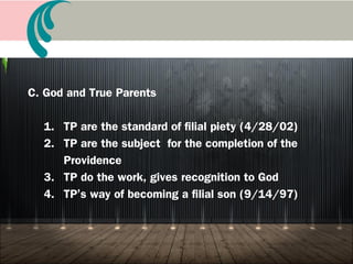 B. True Love, loyalty and filial piety are the measuring
sticks for Heaven and Hell
1. God wants filial piety, fidelity, and loyalty
2. Have to take revenge for Heaven.
3. Lee Soon Shin: In Korea and in Japan
 