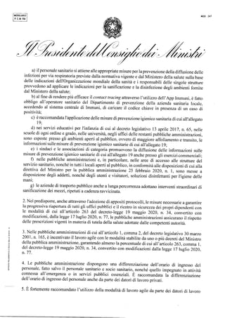 Il Dpcm del 24 ottobre 2020