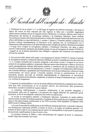 Il Dpcm del 24 ottobre 2020