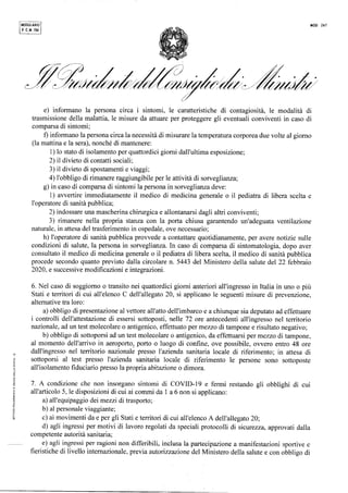 Il Dpcm del 24 ottobre 2020