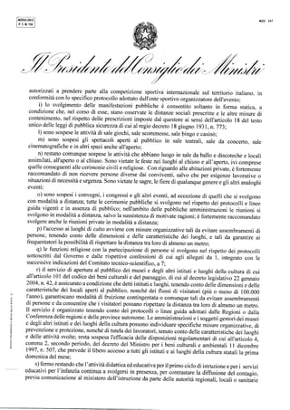 Il Dpcm del 24 ottobre 2020