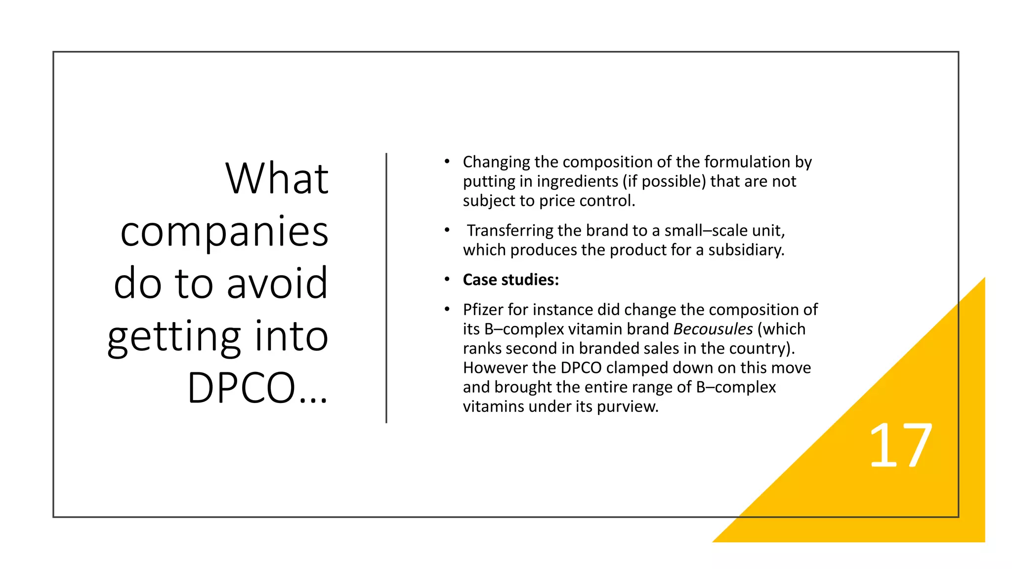 Drug Price control order, 1995 (DPCO) | PPTX