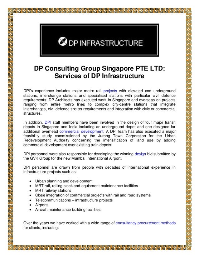 DP Consulting Group Singapore PTE LTD Services of DP Infrastructure