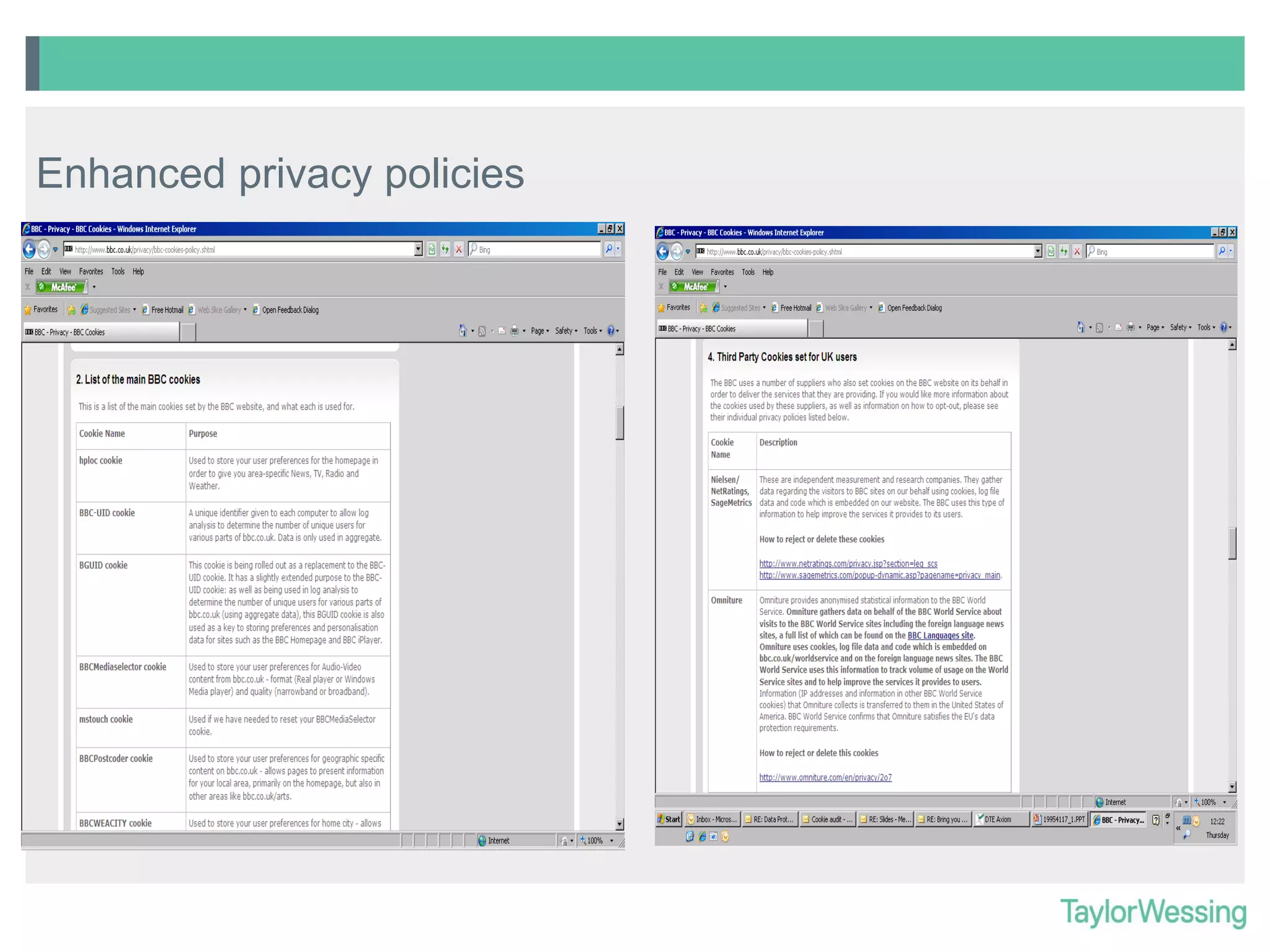 Enhanced privacy policies

 