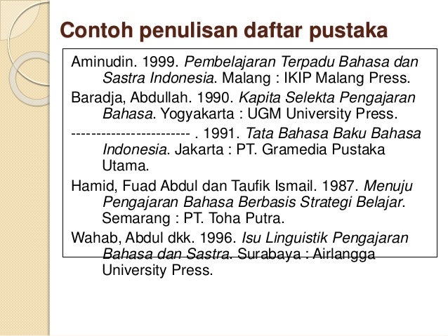 Menulis Daftar Pustaka