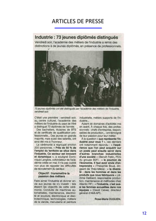 12
ARTICLES DE PRESSE
 