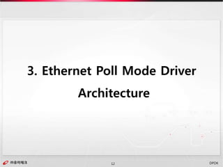 ㈜유미테크12㈜유미테크 DPDK
3. Ethernet Poll Mode Driver
Architecture
 