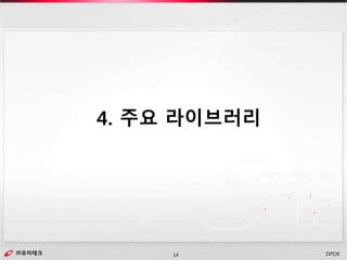 ㈜유미테크14㈜유미테크 DPDK
4. 주요 라이브러리
 