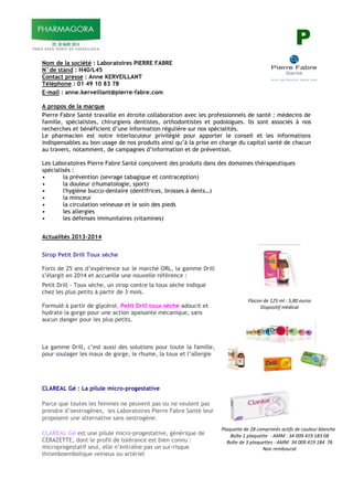 !"
!"#$%&$'($)"*+,-,$.$/(0"1(-"+1&)$234554$67854$
!9%&$)-(:%$.$;<=>/<?$
@":-(*-$A1&))&$.$7::&$B45C43//7!D$
D,',AE":&$.$=F$<G$F=$HI$JH$$
4K#(+'$.$(::&LM&1N&+''(:-OA+&11&KP(01&L*"#$
7$A1"A")$%&$'($#(1QR&$
!"#$$#%&'($#%)'*+,%+$'-'"..#%#*%,+$/"+#%0/..'(/$'+"/*%'-#0%.#1%2$/3#11"/**#.1%4#%1'*+,%5%6,4#0"*1%4#%
3'6"..#7% 12,0"'."1+#17% 08"$9$:"#*1% 4#*+"1+#17% /$+8/4/*+"1+#1% #+% 2/4/./:9#1;% <.1% 1/*+% '11/0",1% =% */1%
%
>#% 28'$6'0"#*% #1+% */+$#% "*+#$./09+#9$% 2$"-".,:",% 2/9$% '22/$+#$% .#% 0/*1#".% #+% .#1% "*3/$6'+"/*1%
.%1'*+,%4#%08'09*%
%
%
>#1%>'(/$'+/"$#1%!"#$$#%&'($#%)'*+,%0/*?/"-#*+%4#1%2$/49"+1%4'*1%4#1%4/6'"*#1%+8,$'2#9+"@9#1%
12,0"'."1,1%5%%
% .'%2$,-#*+"/*%A1#-$':#%+'(':"@9#%#+%0/*+$'0#2+"/*B%
% .'%4/9.#9$%A$896'+/./:"#7%12/$+B%
% .C8D:"E*#%(900/F %
% .'%6"*0#9$%
% .'%0"$09.'+"/*%-#"*#91#%#+%.#%1/"*%4#1%2"#41%
% .#1%'..#$:"#1%
% .#1%4,3#*1#1%"669*"+'"$#1%A-"+'6"*#1B%
!
!
7*-R('+-,)$S=FIKS=F<%%
%
$
T+1"A$2&-+-$U1+''$D"RV$)W*E&$
$$
G%#+%'009#"..#%9*#%*/9-#..#%$,3,$#*0#%5%
$
!#+"+%H$"..%F%I/9J%1E08#7%9*%1"$/2%0/*+$#%.'%+/9J%1E08#%"*4"@9,%
08#K%.#1%2.91%2#+"+1%=%2'$+"$%4#%L%6/"1;%
%
&/$69.,%=%2'$+"$%4#%:.D0,$/.7%2&-+-$U1+''$-"RV$)W*E&$'4/90"+%#+%
8D4$'+#%.'%:/$:#%2/9$%9*#%'0+"/*%'2'"1'*+#%6,0'*"@9#7%1'*1%
'909*%4'*:#$%2/9$%.#1%2.91%2#+"+1;%
%
%
%
2/9$%1/9.':#$% '..#$:"#%
%
!
%
%
%
%
$
%
% %
$
@/7547/$X,$.$/($A+'R'&$#+*1"KA1"Y&)-(-+N&$
$
!'$0#%@9#%+/9+#1%.#1%3#66#1%*#%2#9-#*+%2'1%/9%*#%-#9.#*+%2'1%
%%.#1%>'(/$'+/"$#1%!"#$$#%&'($#%)'*+,%.#9$%
2$/2/1#*+%9*#%'.+#$*'+"-#%1'*1%/#1+$/:E*#;%%
%
@/7547/$X,$#1+%9*#%2".9.#%6"0$/F2$/:#1+'+"-#7%:,*,$"@9#%4#%
MNOPQNIIN7%4/*+%.#%2$/3".%4#%+/.,$'*0#%#1+%("#*%0/**9%5%
6"0$/2$/:#1+'+"3%1#9.7%#..#% F$"1@9#%
+8$/6(/#6(/."@9#%-#"*#9J%/9%'$+,$"#.$
!"#$%&''&()&(*+(,-./01.23(#,'143()&(,-%"&%0(5"#6,7&
8-9'&(:(/"#$%&''&((;(<==(>(?@(AAB(@:B(:+?(A+(
8-9'&()&(?(/"#$%&''&3(;(<==((?@(AAB(@:B(:+@((CD(
E-6(0&.5-%032(
F"#,-6()&(:*G(."(>(GH+A(&%0-3(
I13/-31'14(.2)1,#"!
 