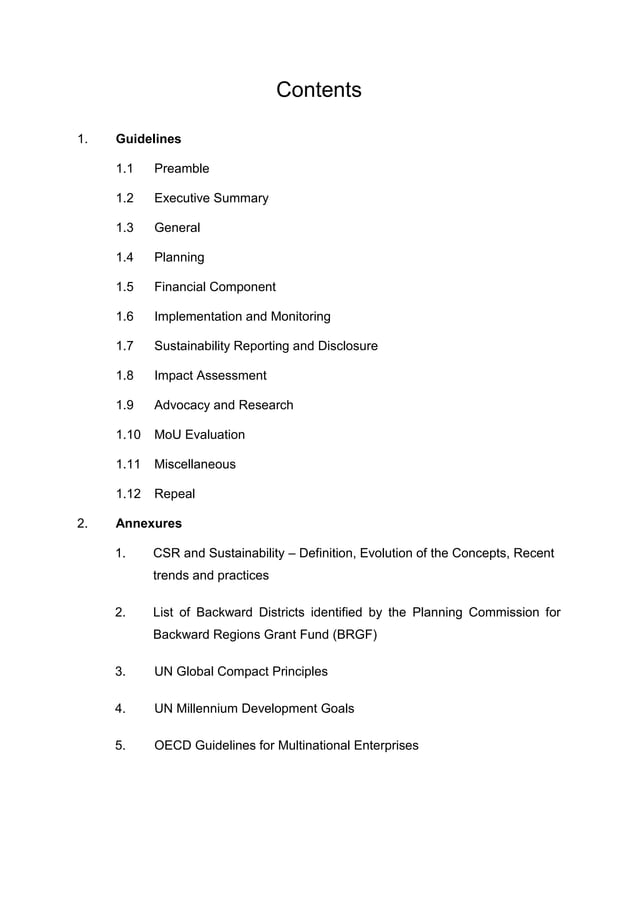 Dpe Guidelines On Csr And Sustainability 2013