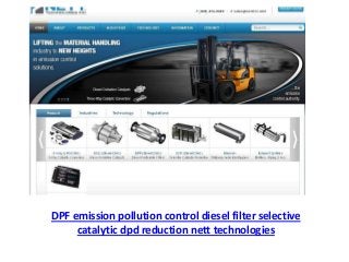 DPF emission pollution control diesel filter selective
catalytic dpd reduction nett technologies
 