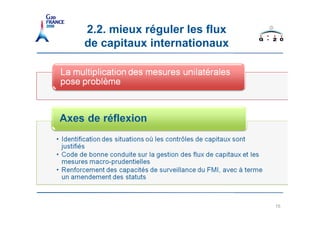 2.2. mieux réguler les flux
                                de capitaux internationaux




                                                              15
15   Titre de la présentation
 