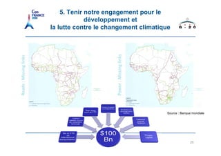 5. Tenir notre engagement pour le
             développement et
la lutte contre le changement climatique




                                      Source : Banque mondiale




                                                    26
 