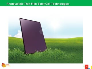 52
Photovoltaic Thin Film Solar Cell TechnologiesPhotovoltaic Thin Film Solar Cell Technologies
 