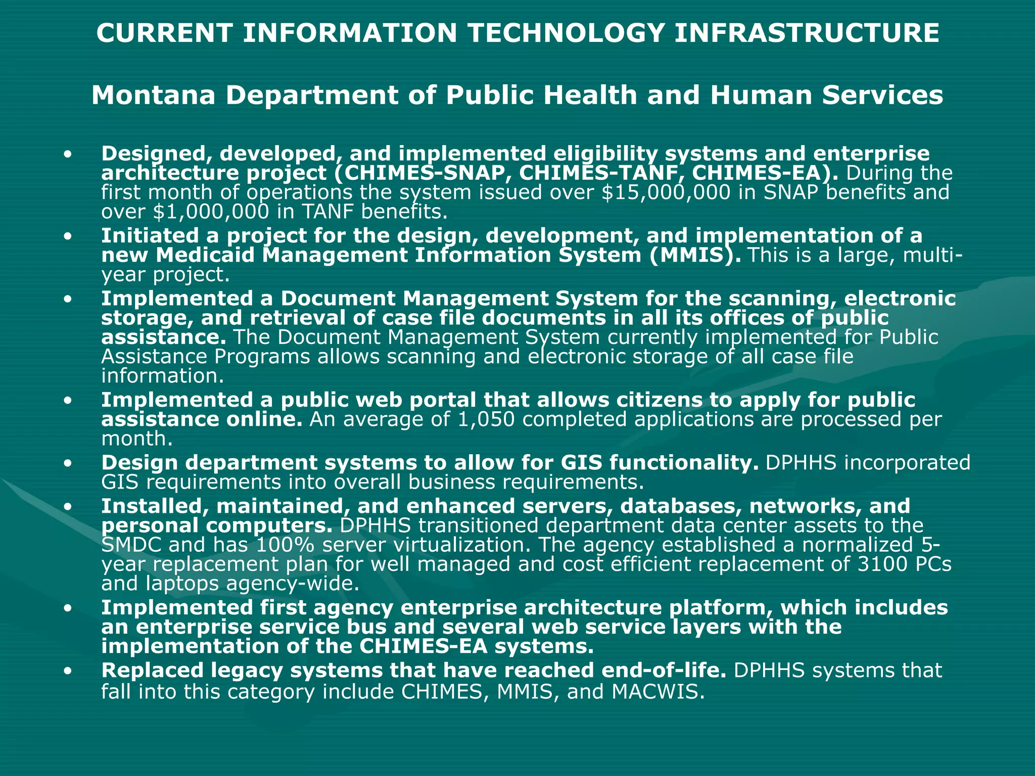 Business Analysis: Montana Dept Health & Human Services | PPT