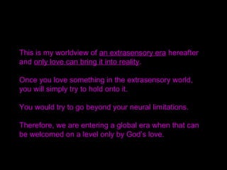 The tears God has shed and the suffering He has
endured until now were not for Him.
God is still shedding tears for this universe that He
created, and for fallen humankind.
Why is that?
Because He is a God of heart.
/SMM 1978.3.15
 