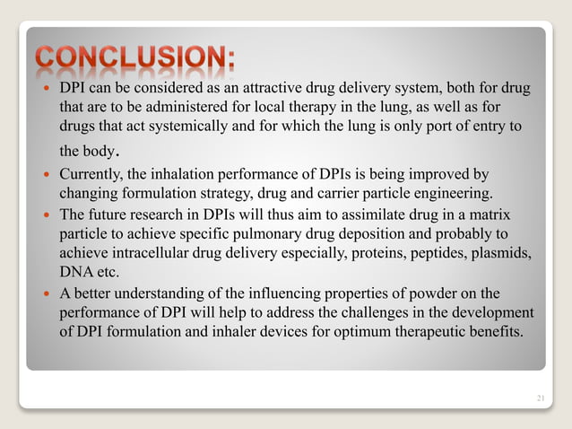 Dry Powder Inhaler(DPI) | PPTX