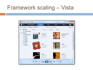 Framework scaling – Vista
 