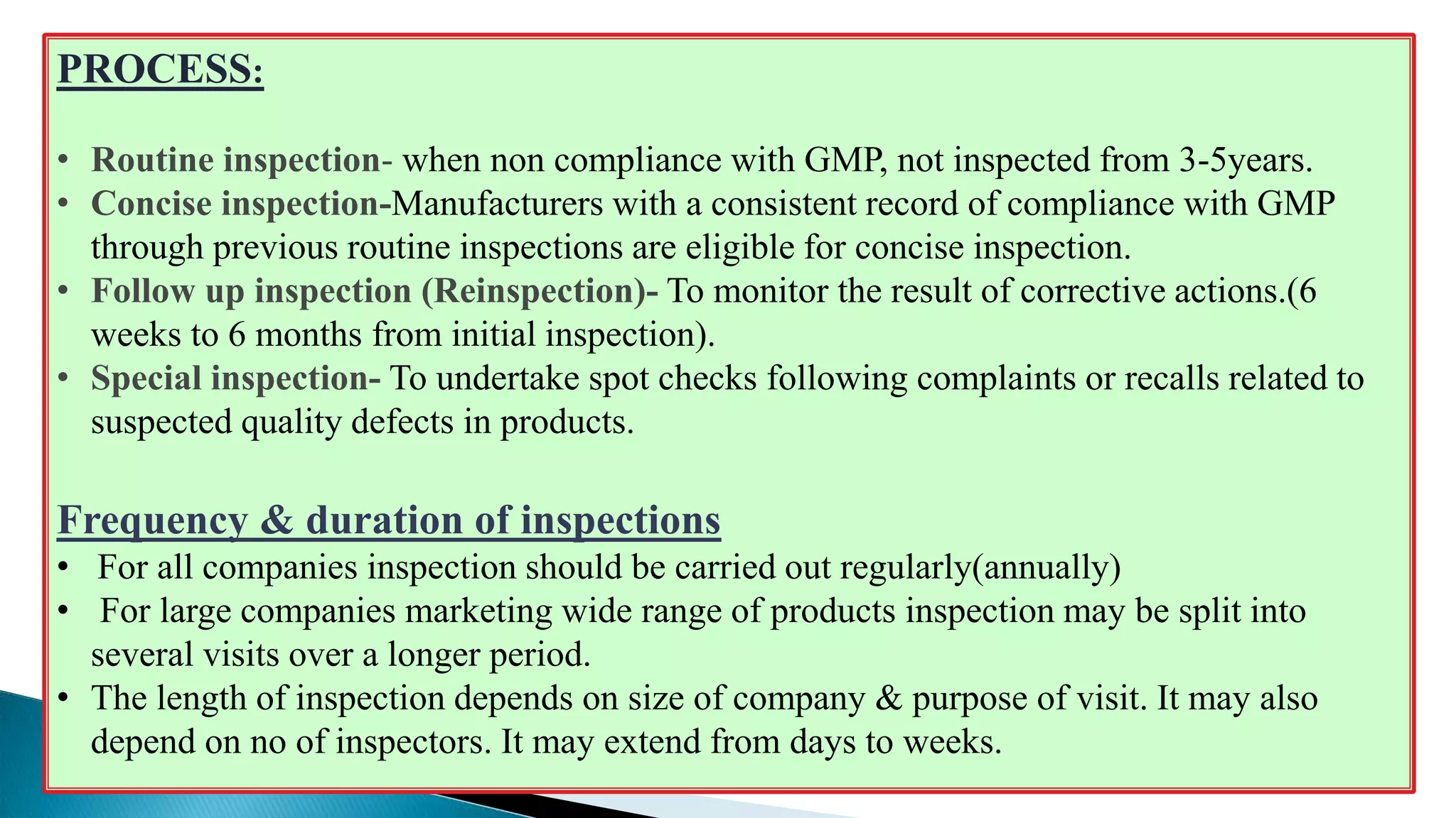 Drug product inspection & change control | PPTX