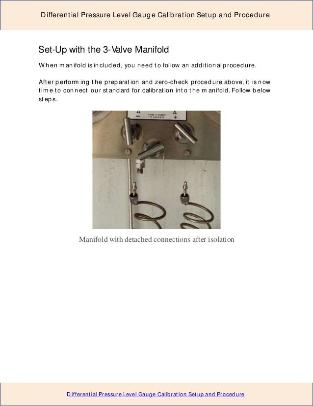 Differential Pressure Level Gauge Calibration Setup and Procedure