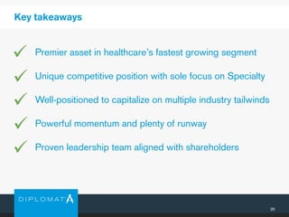 Premier asset in healthcare’s fastest growing segment
Unique competitive position with sole focus on Specialty
Well-positioned to capitalize on multiple industry tailwinds
Powerful momentum and plenty of runway
Proven leadership team aligned with shareholders
Key takeaways
25
 
