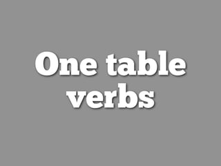 One table
verbs
 