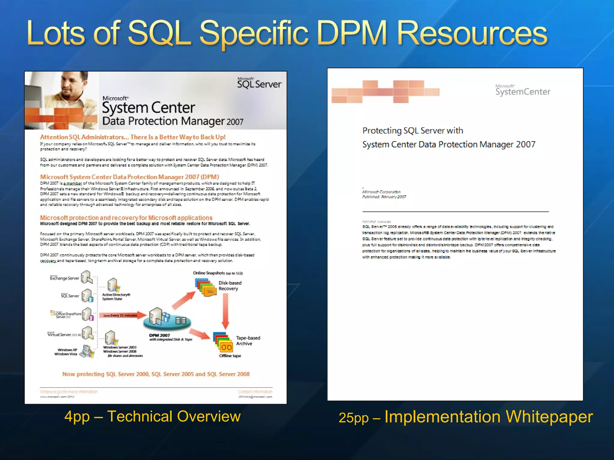 4pp – Technical Overview 25pp –  Implementation Whitepaper 