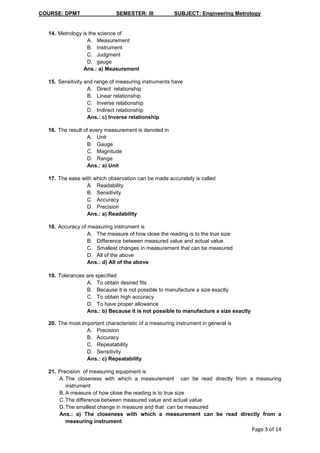 Dpmt Iii Engineering Metrology Pdf Dpmt Iii Engineering Metrology Pdf