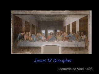 Leonardo da Vinci 1498 f
Jesus 12 Disciples
 