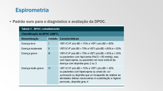 Espirometria
▪ Padrão ouro para o diagnóstico e avaliação da DPOC.
 
