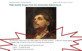 Open	(free)	Culture
“social	movement	that	promotes	the	freedom	to	distribute	
and	modify	creative	works	in	the	form	of	free	content	by	
using	the	Internet	and	other	forms	of	media.
Free	Culture	Movement	Wikipedia
 