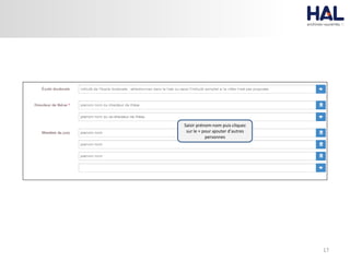 17
Saisir prénom-nom puis cliquez
sur le + pour ajouter d’autres
personnes
 