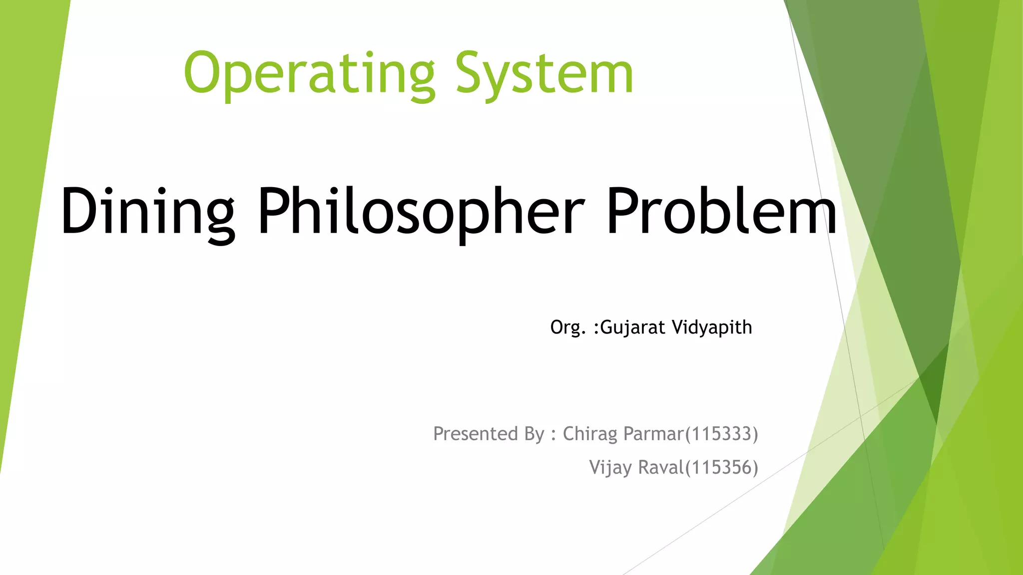 Dining Philosopher Problem | PPTX