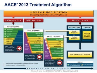 Reference: A. Garber et. al., ENDOCRINE PRACTICE Vol 19 (Suppl 2) May/June 2013
AACE’ 2013 Treatment Algorithm
 
