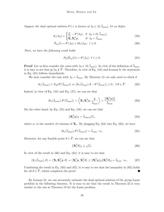 ()]i = 0; 
i = 1; : : : ; p; (4) 
where []k denotes the kth component. In view of the KKT condition in (4), we have 
jxTi 
(())T j  1 ) [ 