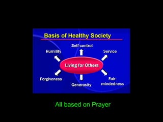 VI. Conclusion: The Power through Prayer
b. Let us take public action for at least 1 hour a day.
Once again, I would like to emphasize two quotes from
today.
"It is not prayer in addition to work but prayer
simultaneous with work.
We precede, enfold, and follow all our work with prayer.
Prayer and action become wedded."
 