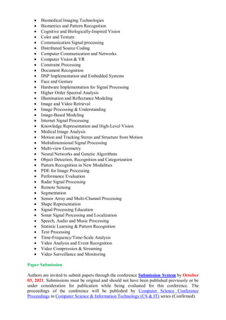 Conference Paper Image Processing Call for Papers - 11th International Conference on Digital Image ...