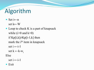 Dynamic Programming-Knapsack Problem | PPT