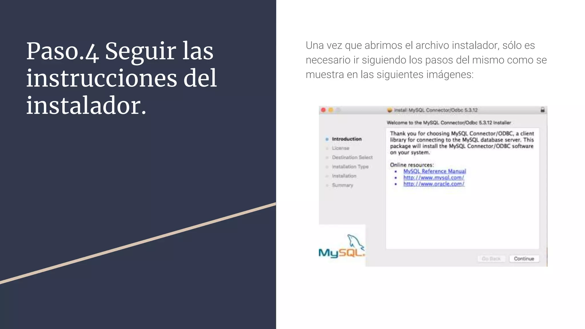 Paso.4 Seguir las
instrucciones del
instalador.
Una vez que abrimos el archivo instalador, sólo es
necesario ir siguiendo los pasos del mismo como se
muestra en las siguientes imágenes:
 